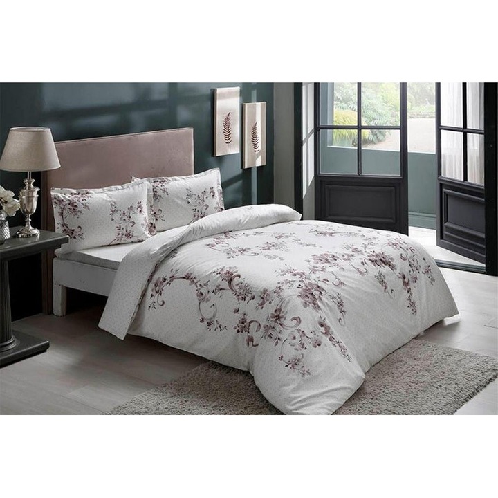 Lenjerie de pat dublu bumbac 100% satinat, TAC, Liara