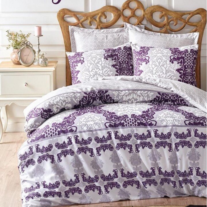 Lenjerie de pat premium satin de lux, Cotton Box, Aliye - Purple