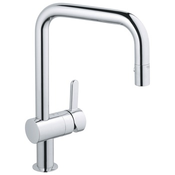 Baterie bucatarie, cu dus extractibil, Grohe Flair 32455, stativa, monocomanda, alama, finisaj cromat Baterie bucatarie, cu dus extractibil, Grohe Flair 32455, stativa, monocomanda, alama, finisaj cromat