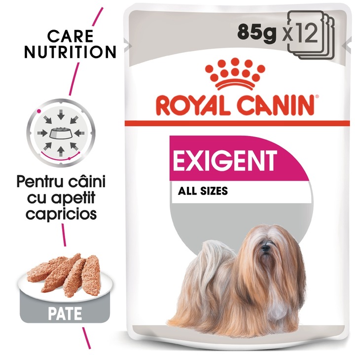 Hrana umeda pentru caini Royal Canin, Exigent, 12 plicuri x 85 g