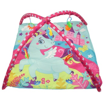 Loc de joaca, salteluta, Unicorn, cu 5 jucarii detasabile, 82 cm Loc de joaca, salteluta, Unicorn, cu 5 jucarii detasabile, 82 cm