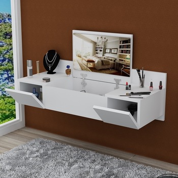 Masa de machiaj suspendata Vanity Homs , 100 x 33 x 39.1 cm, alb Masa de machiaj suspendata Vanity Homs , 100 x 33 x 39.1 cm, alb