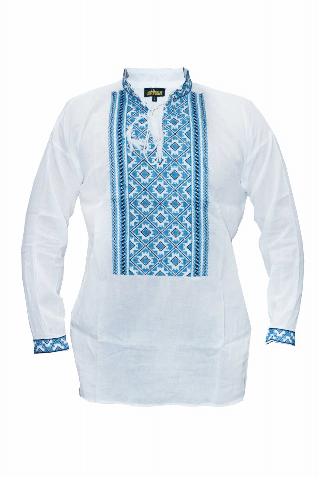 Bluza barbati tip ie, brodata traditional, Alb, DAE6631, Alb