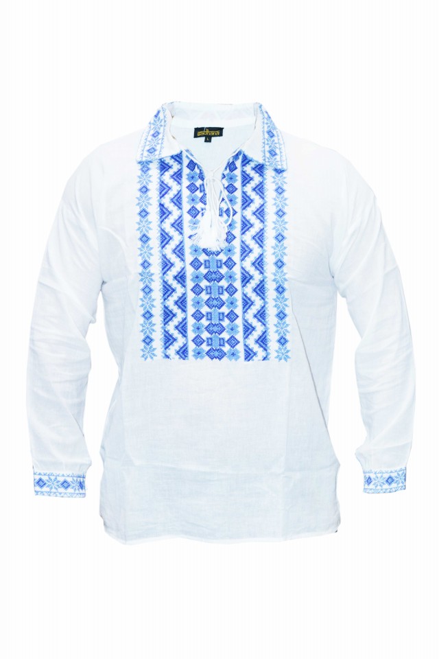 Bluza barbati tip ie, brodata traditional, Alb, DAE6632, Alb