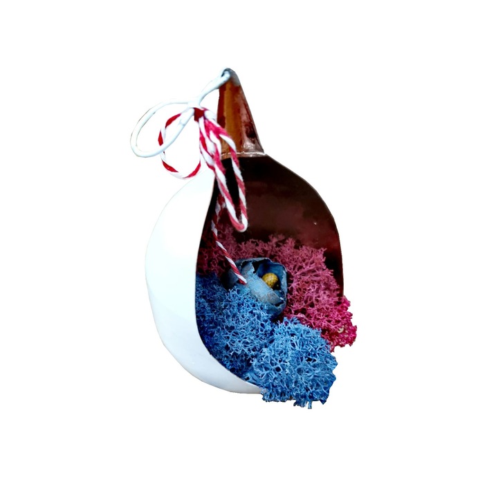 Aranjament licheni, Licheni Design, in forma de glob, alb