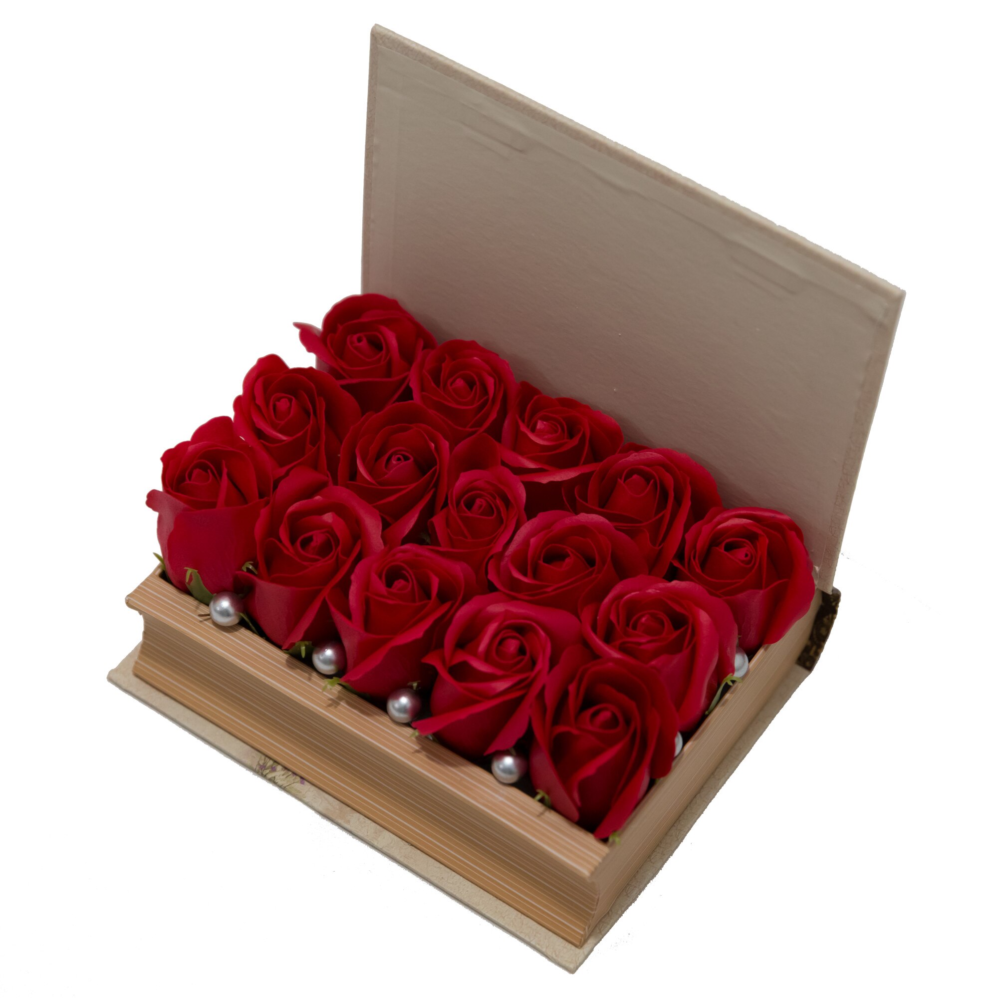 prefer Person in charge rare Aranjament Floral Din 15 Trandafiri De Sapun Rosii, Clauvis Trade, Forma  Tip Carte - eMAG.ro