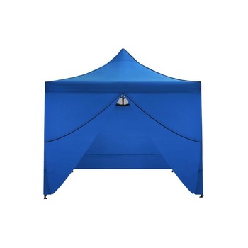 Cort Pavilion Pliabil Cu 4 Pereti Laterali De Gradina, PVC 420D, 3 X 3 M, Albastru Cort Pavilion Pliabil Cu 4 Pereti Laterali De Gradina, PVC 420D, 3 X 3 M, Albastru