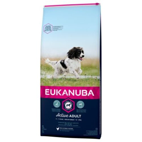 Hrana Uscata pentru Caini 15 kg Eukanuba, Active Adult Medium Breed Pui
