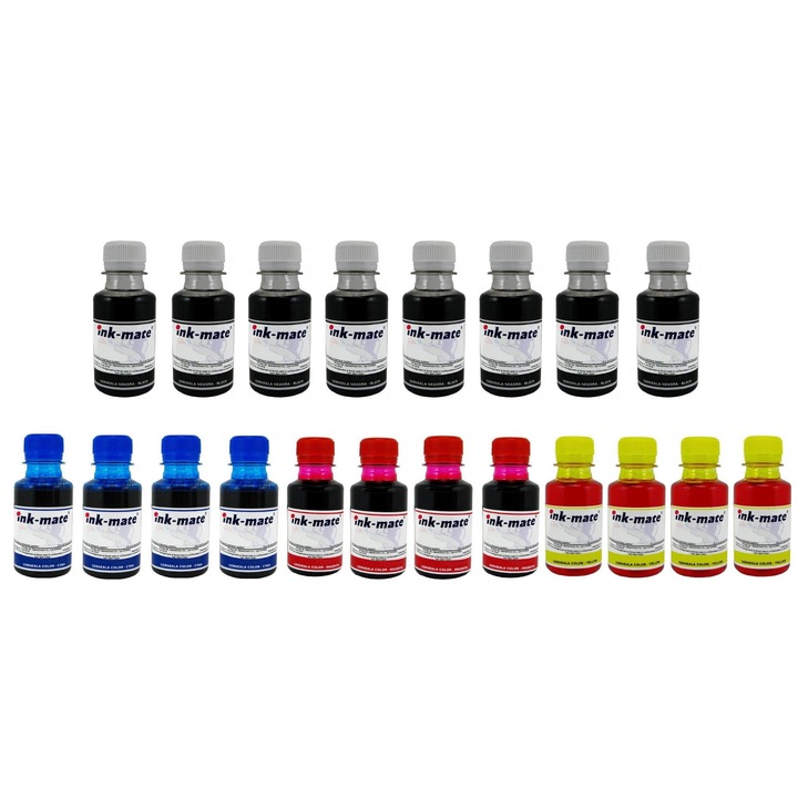 Pachet flacon refill cerneala Ink-Mate 2000ml PGI-570PGBK negru x2 CLI-571BK negru x2 CLI-571C cyan x2 CLI-571M magenta x2 CLI-571Y galben x2 compatibil Canon