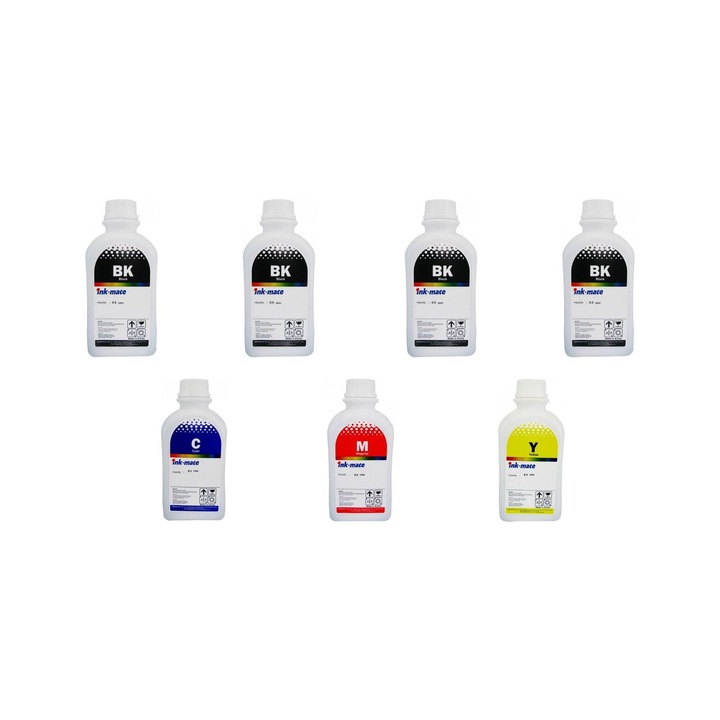 Опаковка бутилка за презареждане Ink-Mate 3500 ml PGI-525PGBK черен x2 CLI-526BK черен x2 CLI-526C циан CLI-526M магента CLI-526Y жълт съвместим с Canon