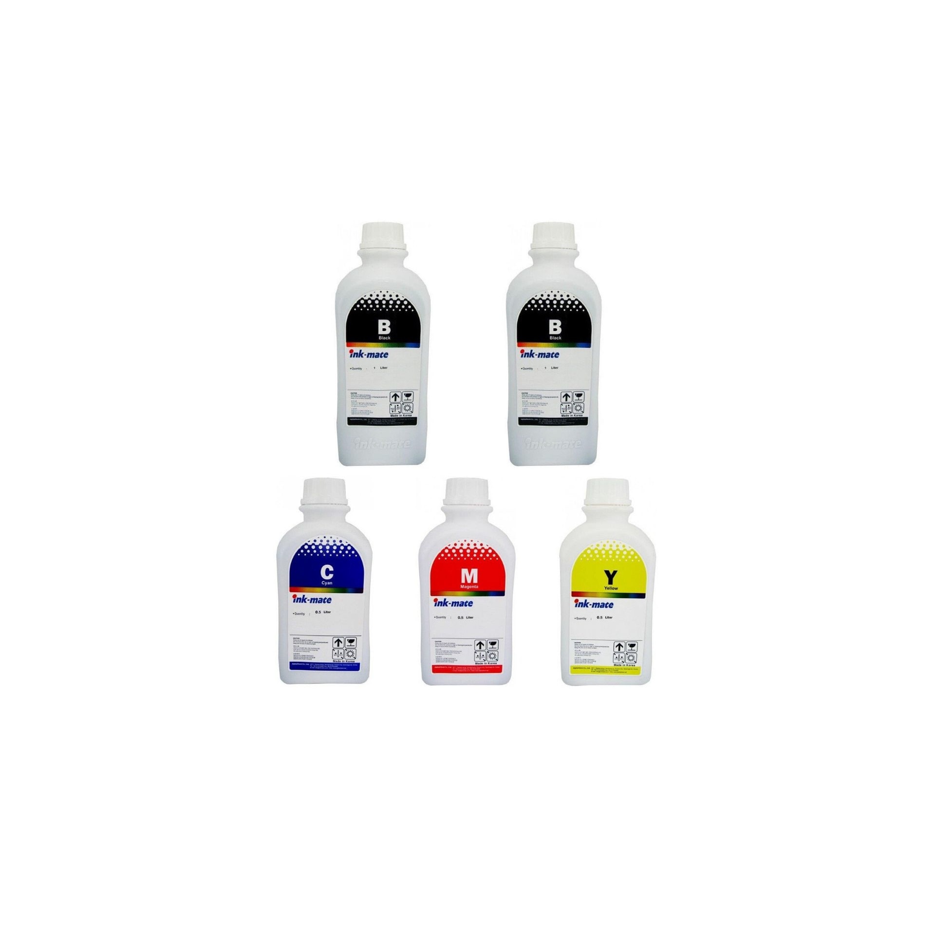 Pachet flacon refill cerneala Ink-Mate 3500ml PGI-5PGBK negru 1000ml CLI-8BK negru 1000ml CLI-8C cyan 500ml CLI-8M magenta 500ml CLI-8Y galben 500ml compatibil Canon