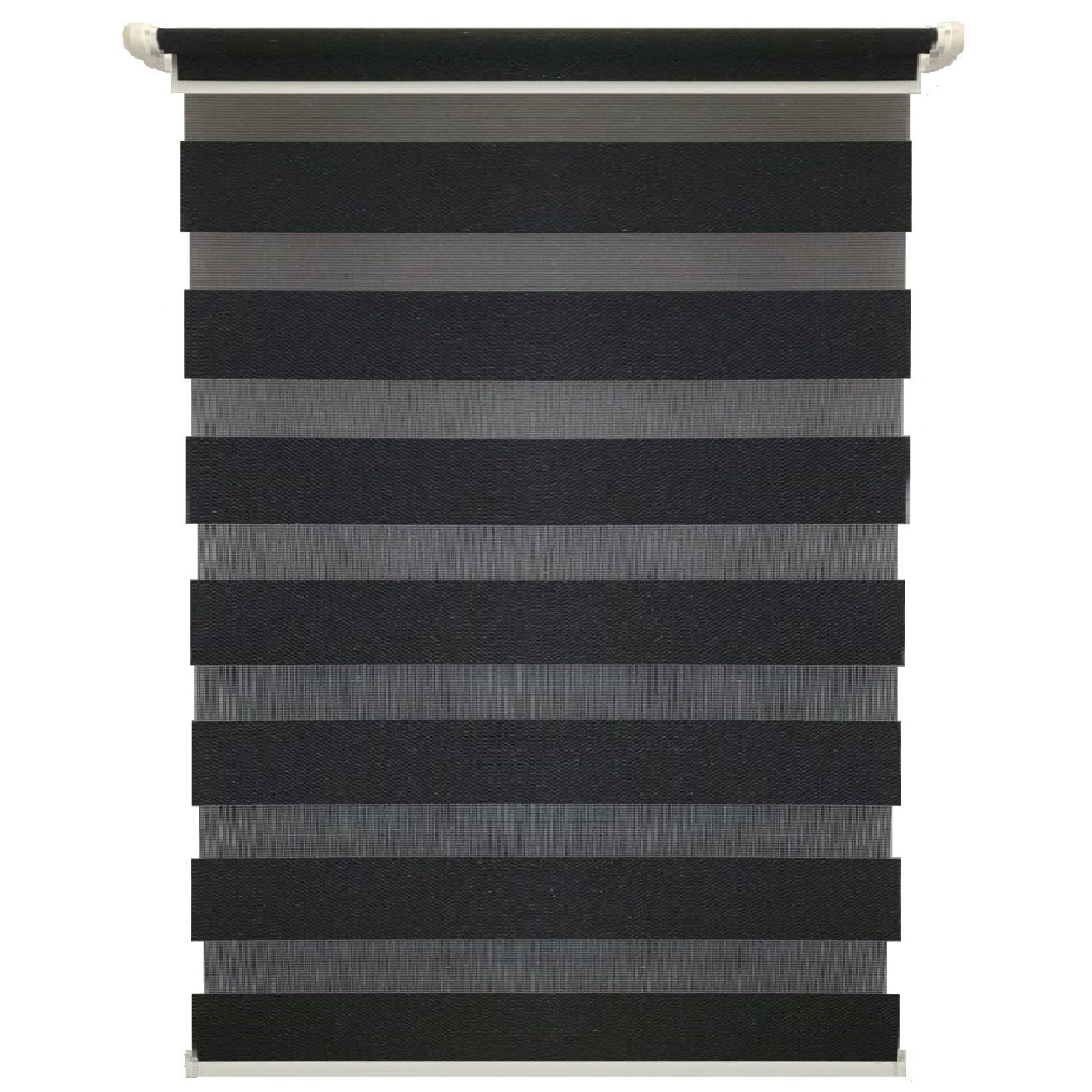 Jaluzea rulou Maxi, Deko Design, model Zebra Day and Night Luxury, material textil, 120x170 cm, v60, negru