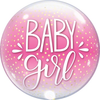 Balon Bubble Baby Girl 22''/ 56 cm, Qualatex 10035 Balon Bubble Baby Girl 22''/ 56 cm, Qualatex 10035
