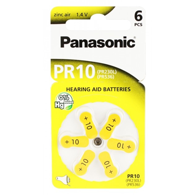 Pachet 5 blistere baterie auditiva Panasonic V10 6 buc/blister