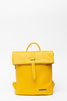 Antonia Moretti, Rucsac din piele cu clapa in partea in sus, Galben sofran Antonia Moretti, Rucsac din piele cu clapa in partea in sus, Galben sofran