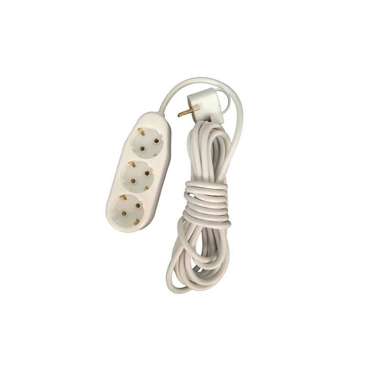 Керамичен удължител с 3 гнезда, дължина 3м, Ipee PC3L3M, 3х1,5 мм, защитен контакт