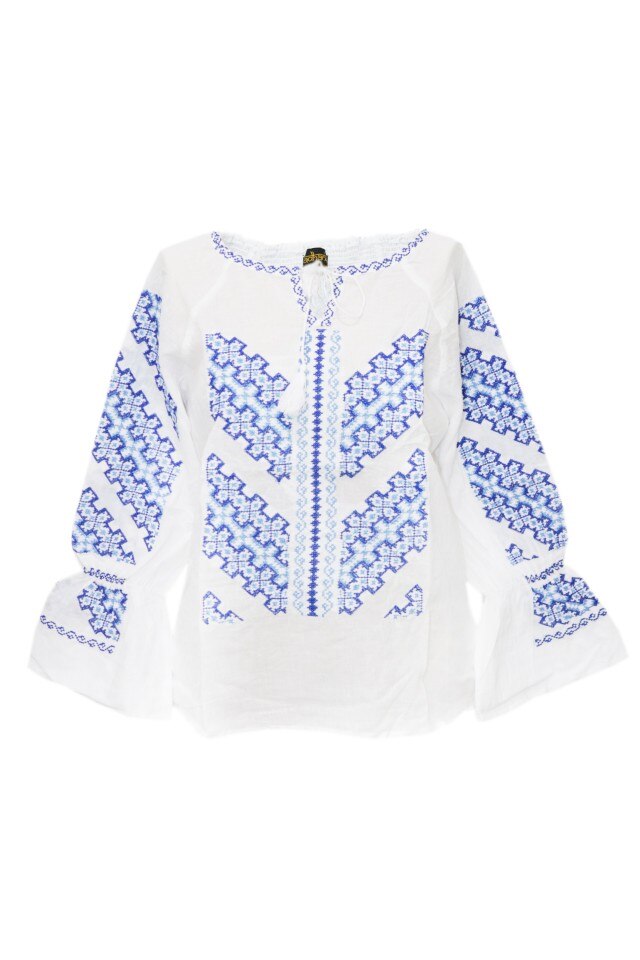 Bluza dama tip ie, brodata traditional, Alb, dae6606, M INTL