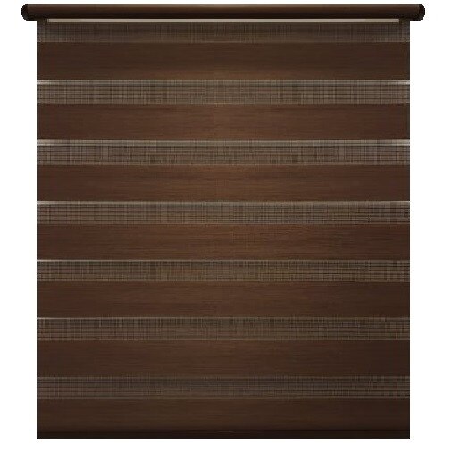 Jaluzea rulou Maxi, Deko Design, model Zebra Day and Night Luxury, material textil, 160x220 cm, zw15, maro wenge