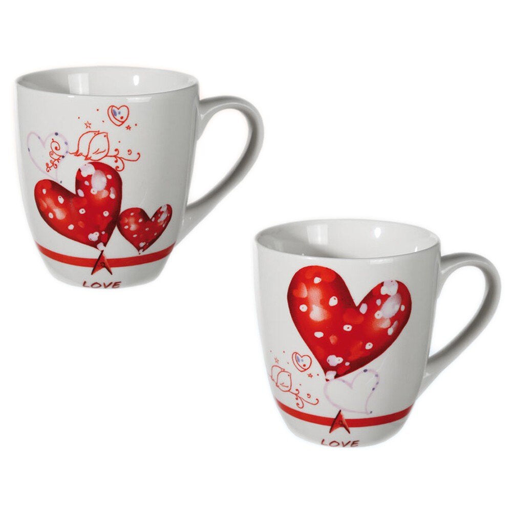 Cana din portelan cu inimioare, 1 buc