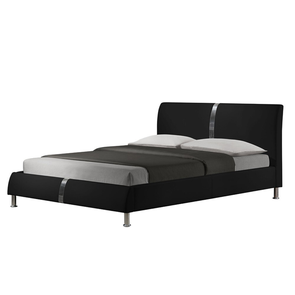 Pat cu somiera piele ecologica 160x200, HM Dakota, negru