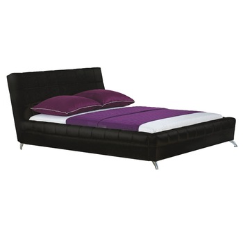 Pat cu somiera HM Bonita piele ecologica 160x200, negru Pat cu somiera HM Bonita piele ecologica 160x200, negru