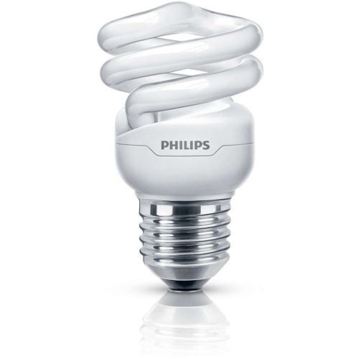 Икономична крушка Philips Economy Twister, спираловидна форма, 8W, E27, 6000 часа, топла светлина
