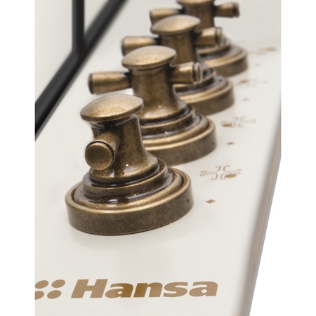 Plita incorporabila rustica Hansa BHGY620139, Gaz, 4 Arzatoare, Aprindere electrica, 59 cm, Bej