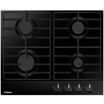 Plita incorporabila Hansa BHGS650103, Gaz, 4 Arzatoare, Aprindere electrica, 59 cm, Negru Plita incorporabila Hansa BHGS650103, Gaz, 4 Arzatoare, Aprindere electrica, 59 cm, Negru