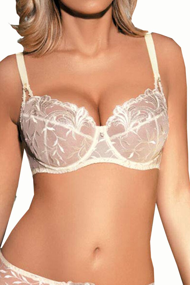 Sutien Delfina Cream cu dantela, Corin, crem,36C
