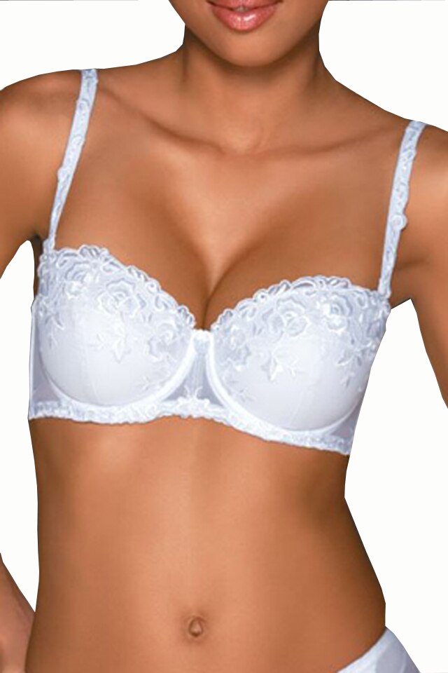 Sutien Lilliana White cu dantela, Corin, alb,38B