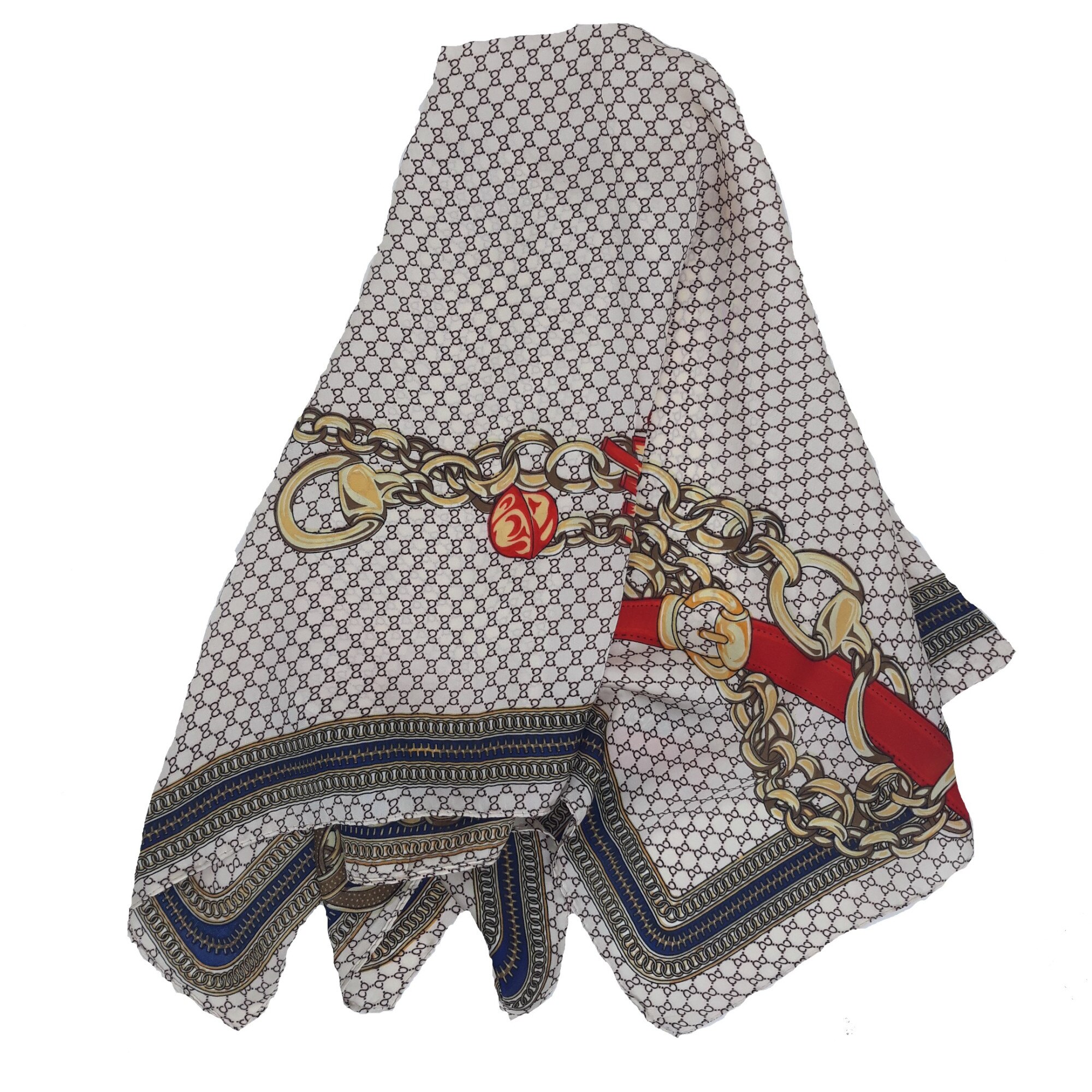 Esarfa dama, din poliester, maro/bej, dimensiune 70*70 cm