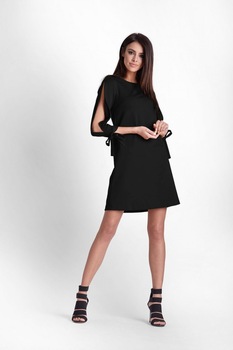 Rochie de zi model 127302 IVON, Negru Rochie de zi model 127302 IVON, Negru