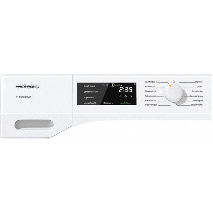 Uscator de rufe Miele TEB 155 WP, Pompa de caldura, 7kg, Clasa A++, EcoDry, FragranceDos, Perfect Dry, Alb