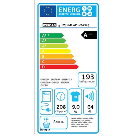 Uscator de rufe Miele TWJ 660 WP, Pompa de caldura, 9 kg, Clasa A+++, EcoDry, FragranceDos, ComfortSensor, WiFiConn@ct, Alb