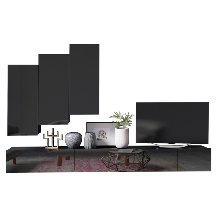 Set living camera de zi Bralani XX, MIRJAN24, negru / negru lucios