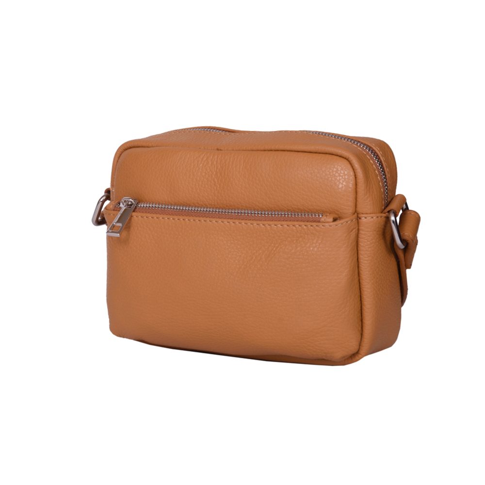Poseta casual din piele naturala Azzurra cognac