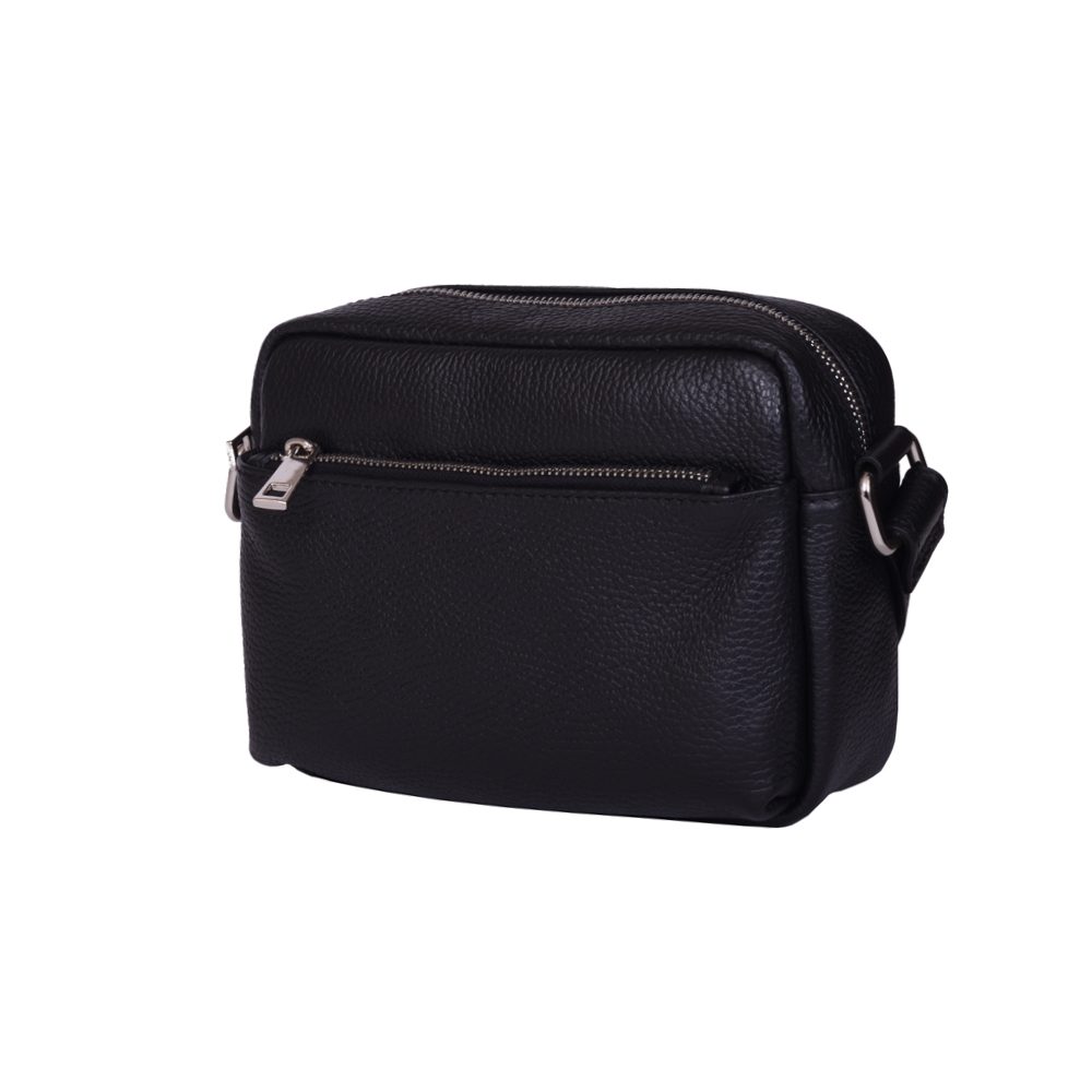 Poseta casual din piele naturala Azzurra neagra