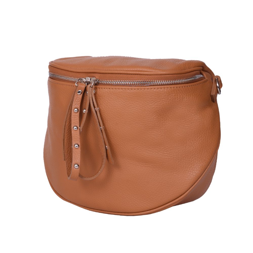 Poseta dama din piele naturala Siena cognac