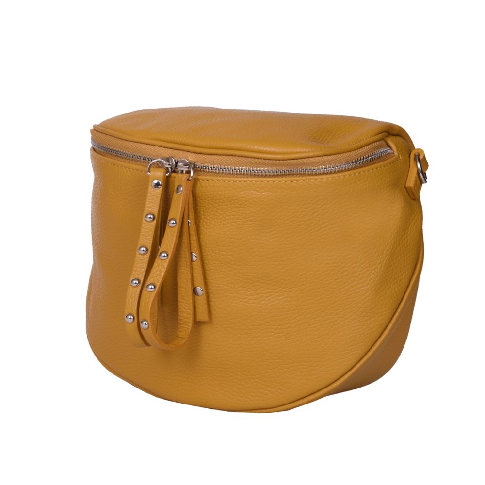 Poseta dama din piele naturala Siena galbena