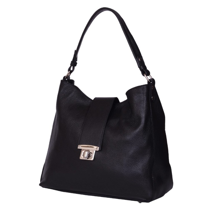 Loredana fekete természetes bőr táska