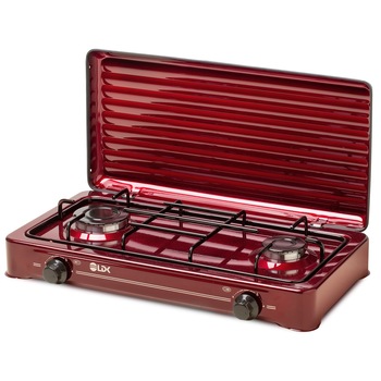 Plita aragaz LDK AMORFO 2 BORDO, Gaz, 2 arzatoare, Capac metalic, Bordo Plita aragaz LDK AMORFO 2 BORDO, Gaz, 2 arzatoare, Capac metalic, Bordo
