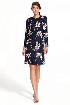 Rochie de zi model 123856 Nife, Bleumarine, 44 Rochie de zi model 123856 Nife, Bleumarine, 44