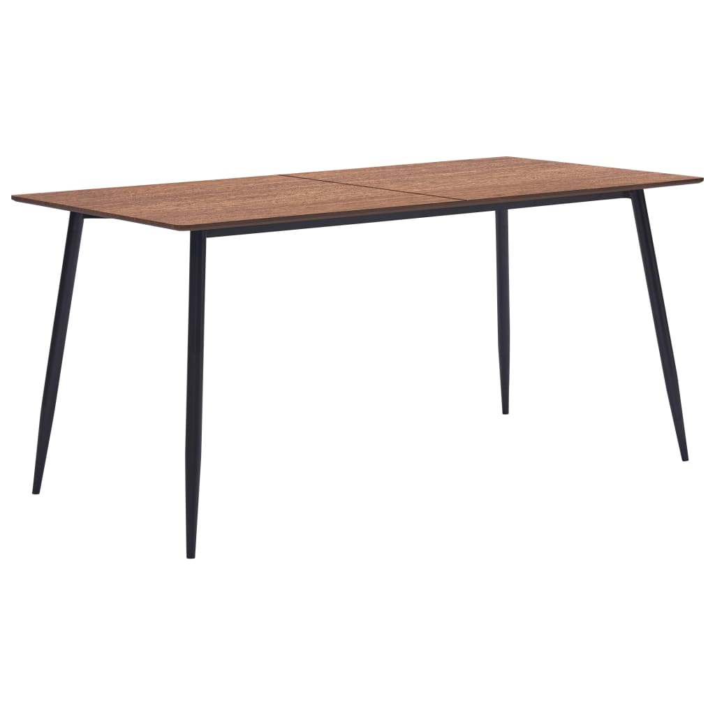 Masa de bucatarie, vidaXL, MDF/Otel vopsit electrostatic, 160 x 80 x 75 cm, Maro