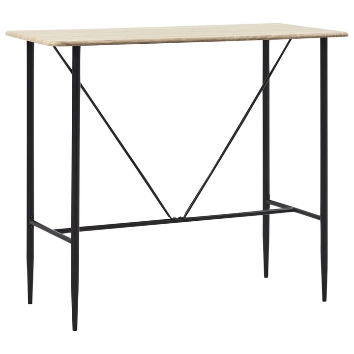 Masa de bar vidaXL, stejar, 120 x 60 x 110 cm, MDF, 14 kg 281548