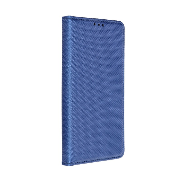 Husa tip carte, compatibila cu Samsung Galaxy A23 5G, model Smart Book Case, material textil, albastru