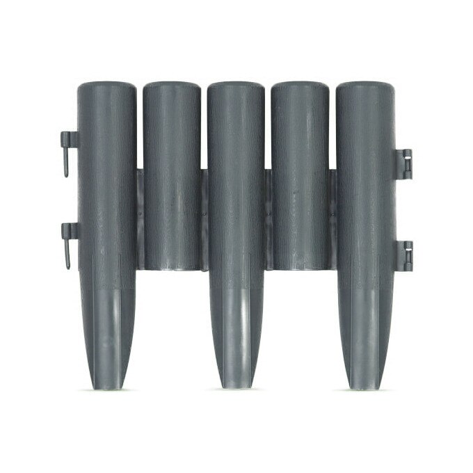 Set 4 buc gard/bordura, plastic ABS, imitatie lemn, 28 x 24 cm, maro, ideal pentru delimitarea straturilor de flori, a trotuarelor de gradina, sau al gazonului