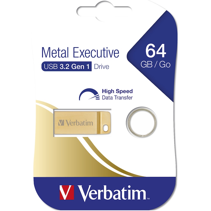 Memorie USB Verbatim Metal Executive 3.0, 64GB, Gold