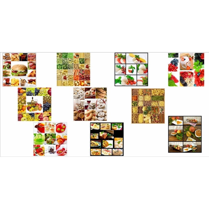 Vászonkép, csendélet, konyha, gyümölcs, zöldség, étel, süti 50x100 cm-es