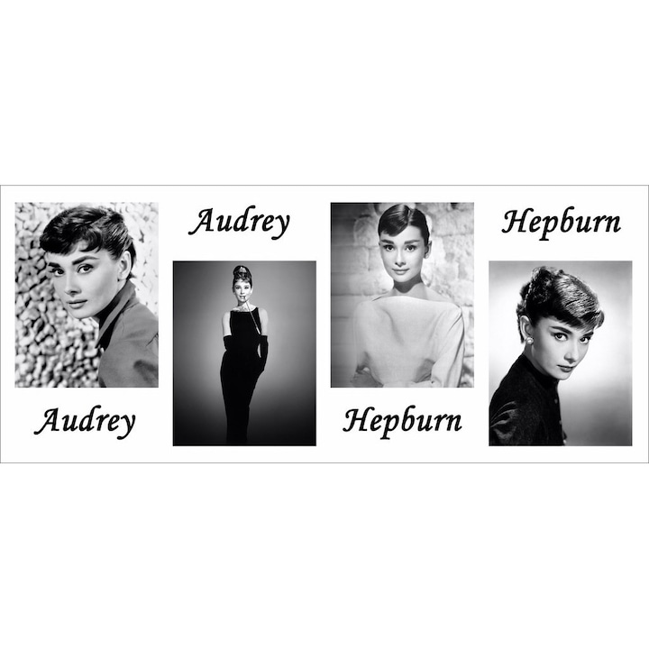 Vászonkép, film, színésznő, audrey hepburn 30x70 cm-es