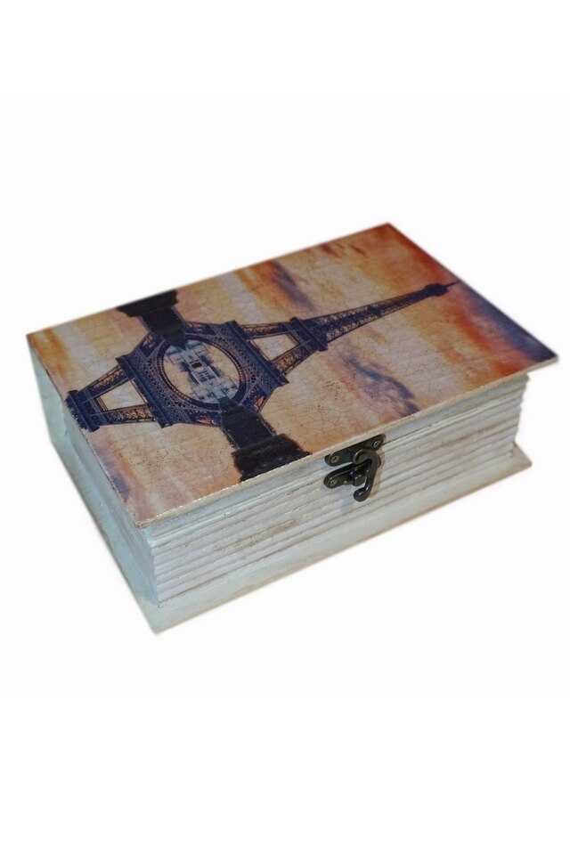 Cutie de bijuterii tip carte decorata manual, Serena, Paris